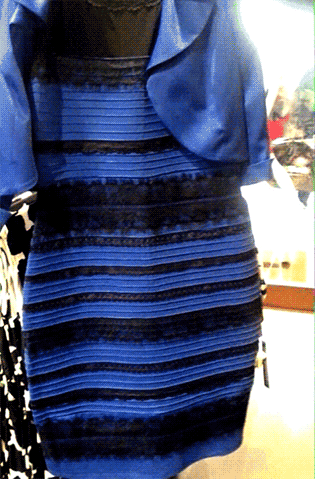 black and blue dress illusion